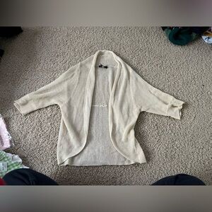 Cream cropped short sleeve cardigan never worn